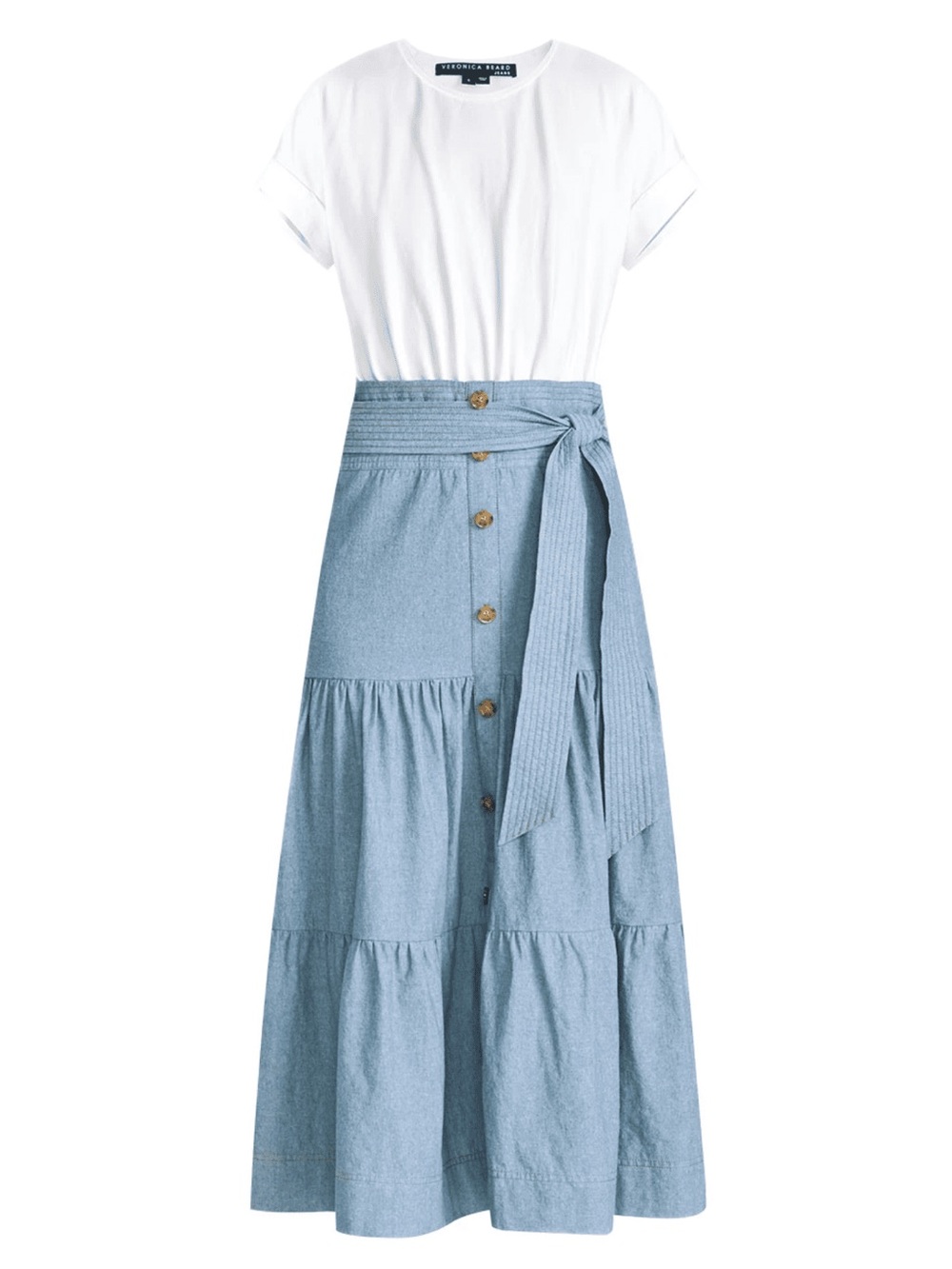 VERONICA BEARD Emmitt Chambray Midi Dress, amazing worn quality, size Small